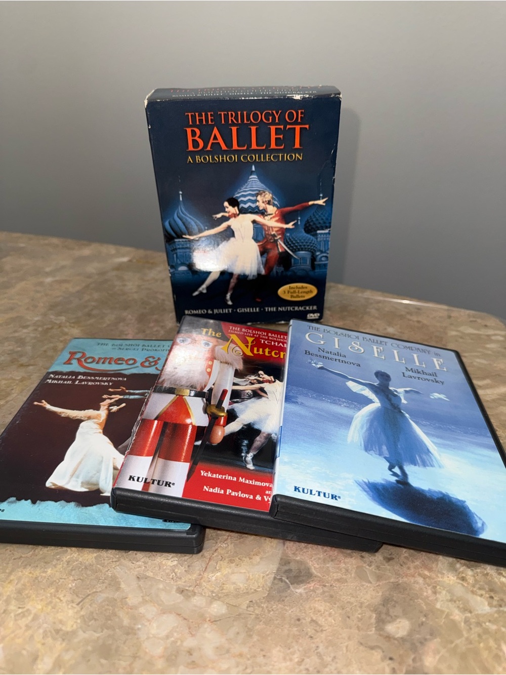 3 DVD Set Trilogy of Ballet: Nutcracker, Giselle, Romeo and Juliet - Preowned